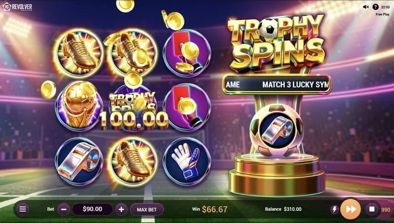 Trophy Spins World Cup 26 - Baller Bonus में मल्टीप्लायरों का भुगतान